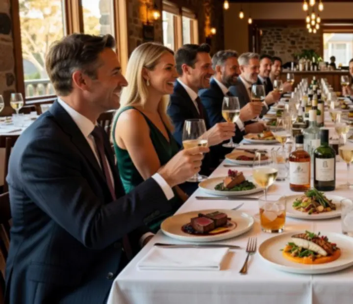 Beautifully set event table with candlelight at Acean Dashgrill