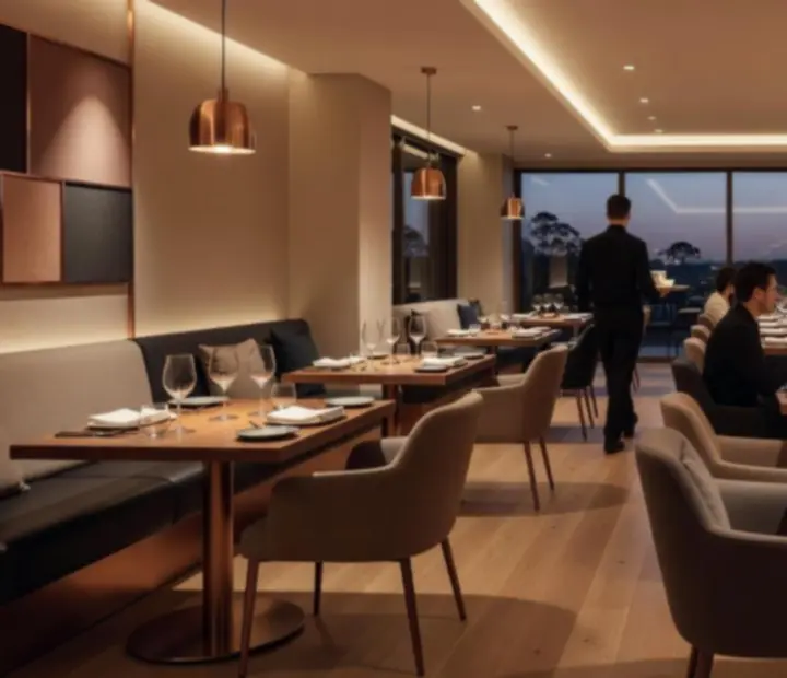 Candlelit dining room at Acean Dashgrill